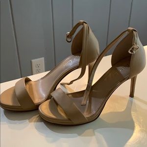 Single strap cream heels